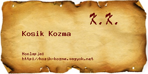Kosik Kozma névjegykártya